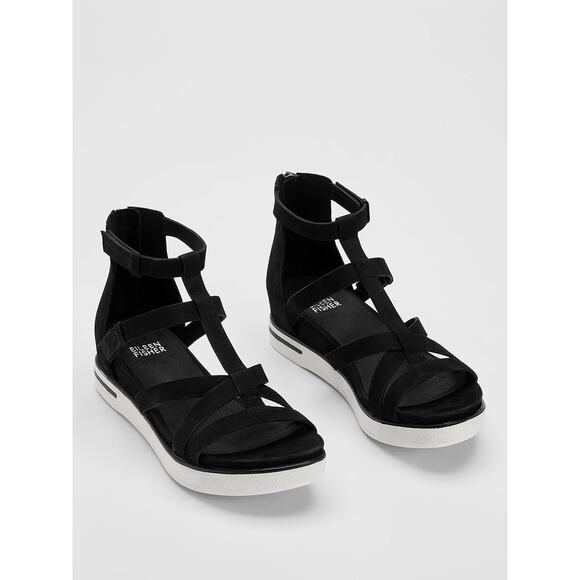 Eileen Fisher Sola Tumbled Nubuck Leather Sneaker Sandal size 9.5